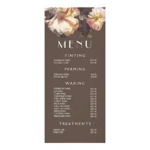 Hair Nail Salon Beautician Menu Floral Price List