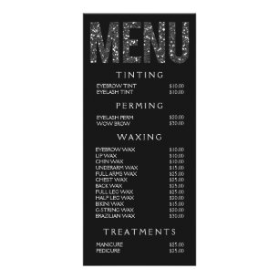 Hair Nail Salon Beautician Menu Price List