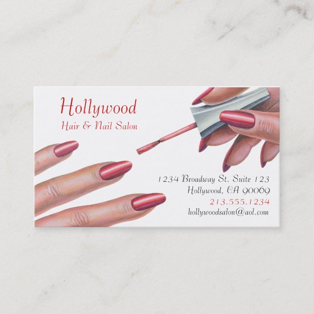 Hair & Nail Salon_Beauty Stylist Business Card (Front)