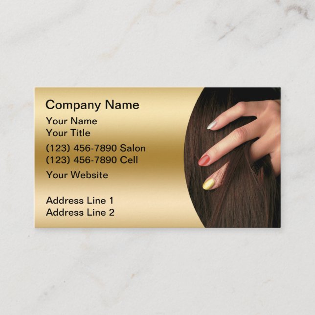 Hair Nail Salon Business Cards (Front)
