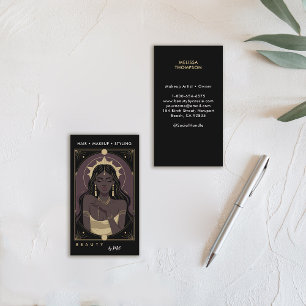 Hair Nails Makeup Salon Celestial Mystic Tarot  Business Card