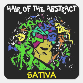 HAIR OF THE ABSTRACT SATIVA SQUARE STICKER