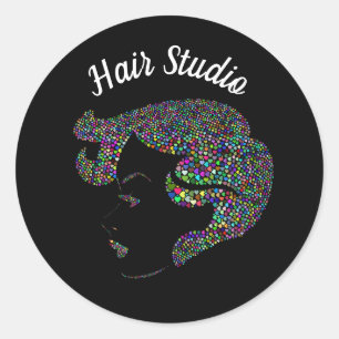 Hair products design hair business branding classic round sticker