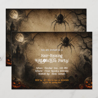 Hair-Raising Haunted Manor Halloween Party Invitation