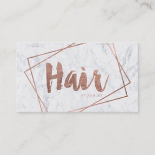 Hair referral modern rose gold typography marble
