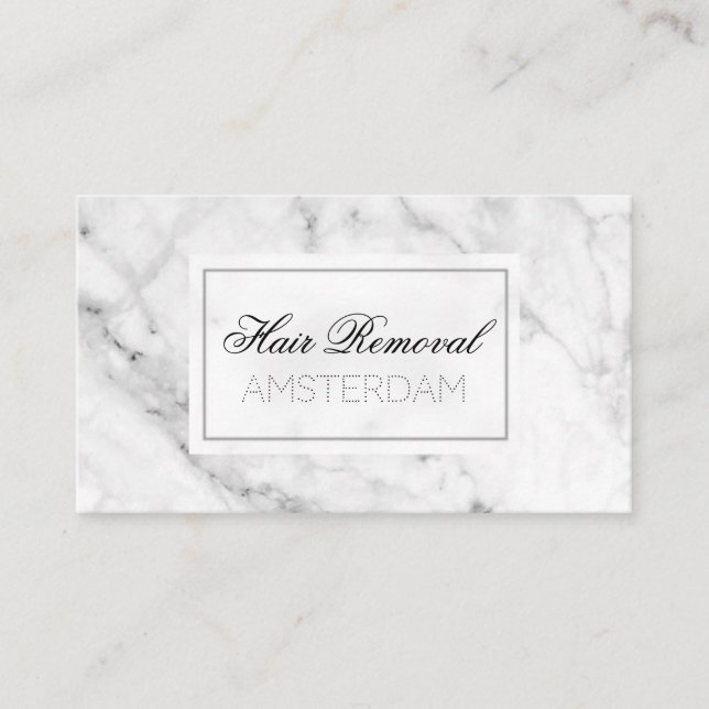 Hair Removal Marble Business Card (Front)
