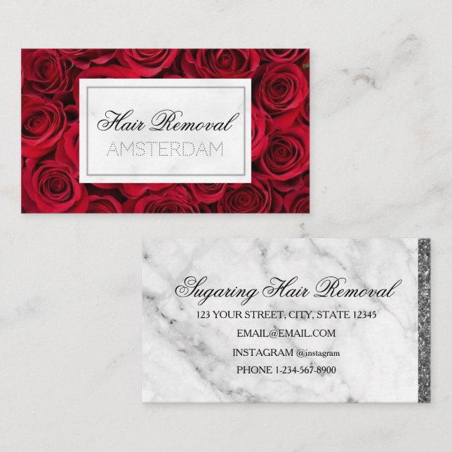 Hair Removal Marble Business Card (Front/Back)