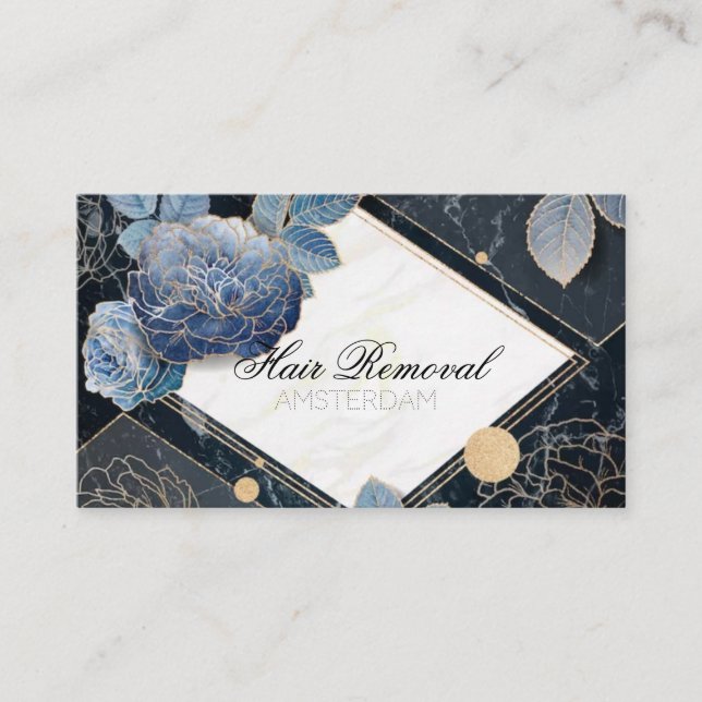 Hair Removal Marble Business Card (Front)