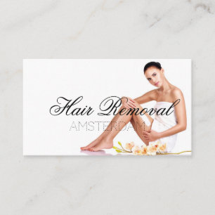 Hair Removal Skin Clinic Rose Gold Marble Business Card