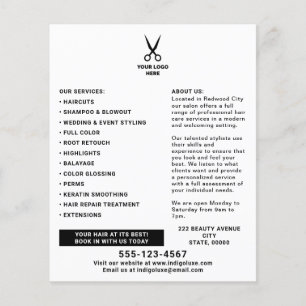 Hair Salon Add Your Logo Marketing Flyer