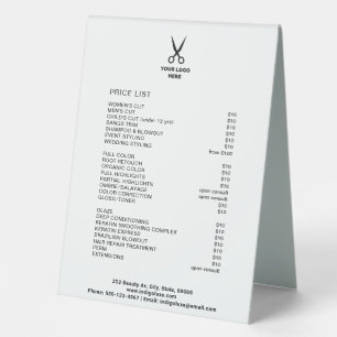 Hair Salon Add Your Logo Service Menu Price List