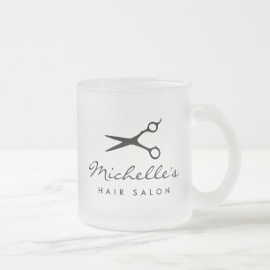 Hair salon and barber shop custom frosted glass coffee mug