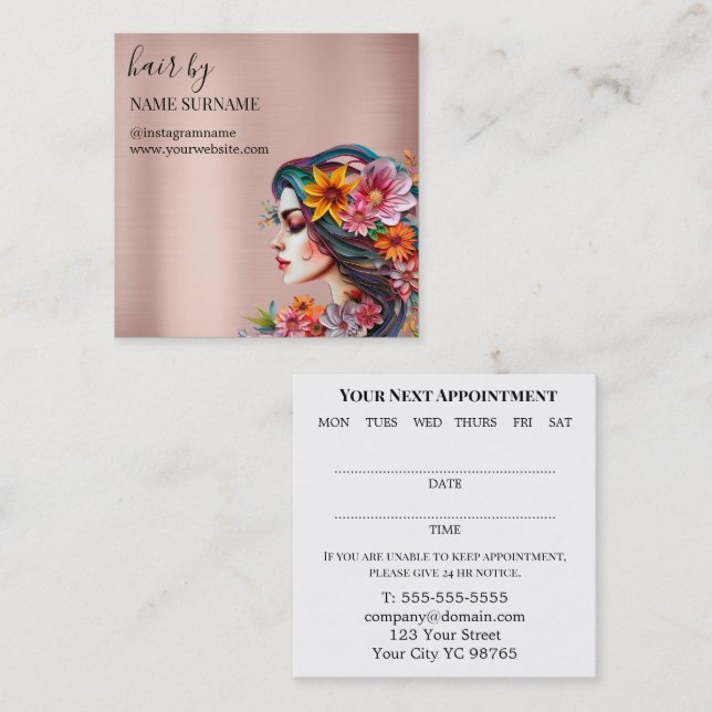 Hair Salon Appointment Business Card (Front/Back)