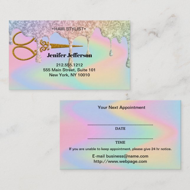 Hair Salon Appointment Business Card (Front/Back)