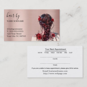 Hair Salon Appointment Business Card
