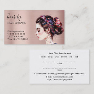 Hair Salon Appointment Business Card