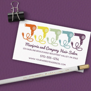 Hair Salon Beauty Parlour Retro Hairdryers Graphic Business Card