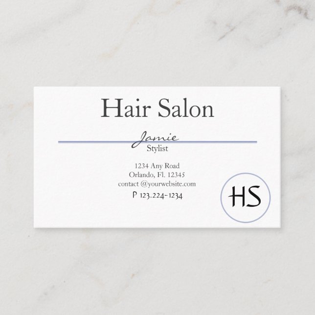 Hair Salon, Beauty Salon Business Card (Front)
