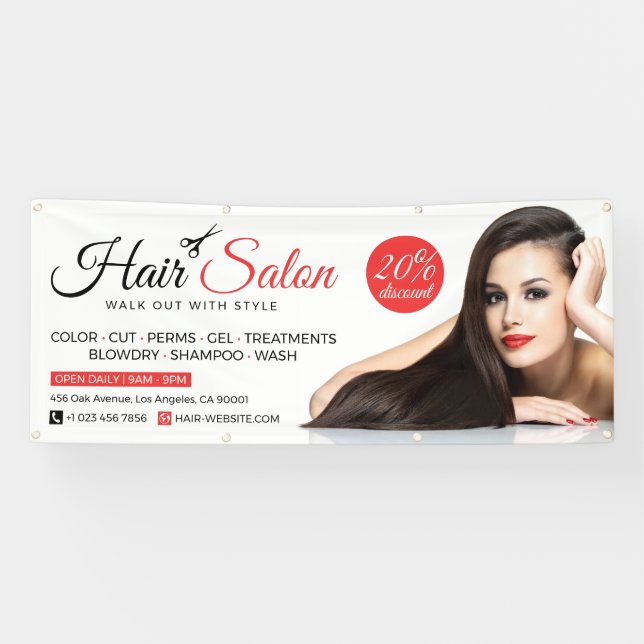 Hair Salon, Beauty Salon, Hairdresser Banner (Horizontal)