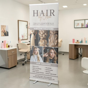 Hair Salon Beauty Services Neutral Beige Photo Retractable Banner