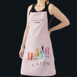 Hair salon big typography scissors hairstylist apron<br><div class="desc">Trendy big HAIR typography colourful red,  yellow,  mint blue,  and pink letters with scissors making a modern hair salon hairdresser elegant plain pink blush apron.               Easy to personalise with your details!</div>