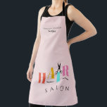 Hair salon big typography scissors hairstylist apron<br><div class="desc">Trendy big HAIR typography colourful red,  yellow,  mint blue,  and pink letters with scissors making a modern hair salon hairdresser elegant plain pink blush apron.               Easy to personalise with your details!</div>