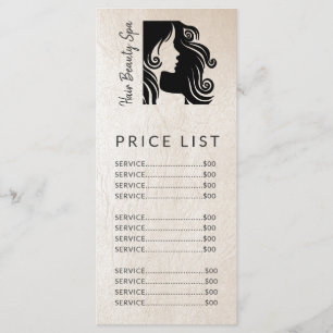 Hair salon black pale blush price list services programme