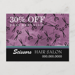 Hair Salon Business Advertising Postcard