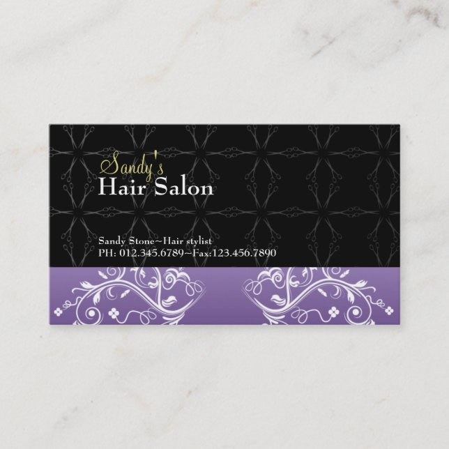 Hair salon business card and appointment card (Front)