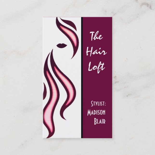 Hair Salon Business Card Purple (Front)