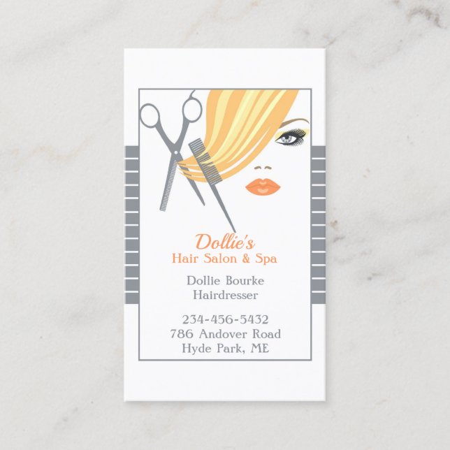 Hair Salon Business Cards (Front)