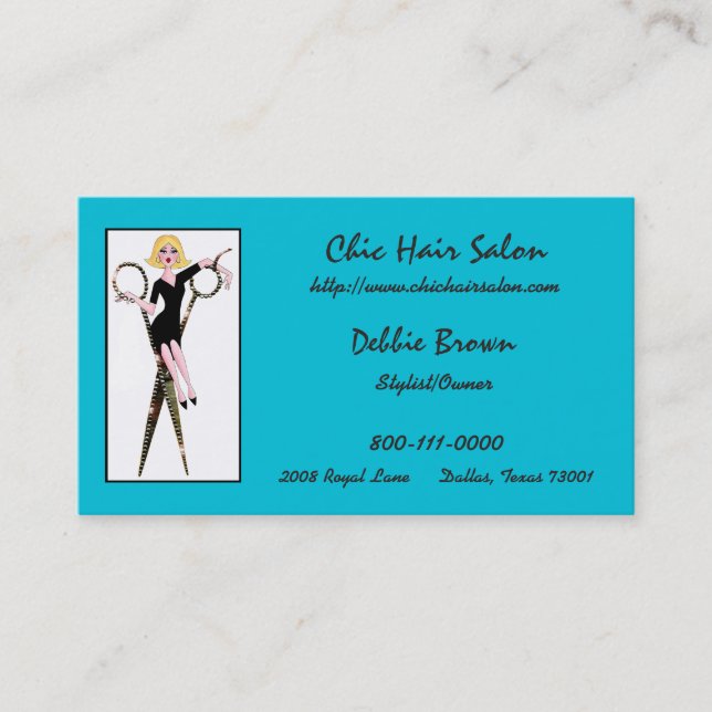 Hair Salon Business Cards With DIVAtude (Front)