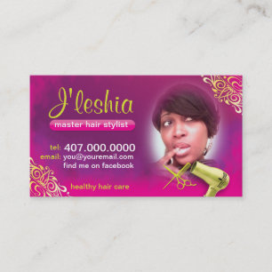 Hair Salon Business Cards With Your Photo Picture