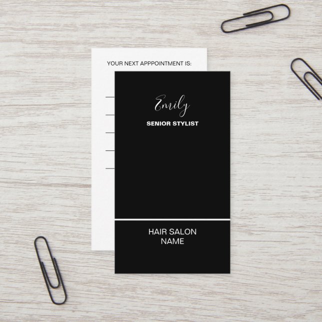 Hair Salon Business Name Employee Appointment  Business Card (Front/Back In Situ)