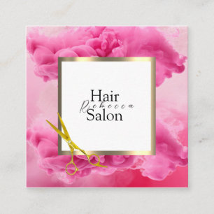 Hair Salon Colourful Typography Modern Hairstylist Square Business Card