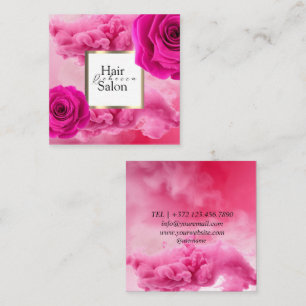 Hair Salon Colourful Typography Modern Hairstylist Square Business Card