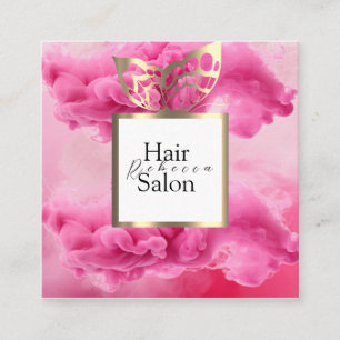 Hair Salon Colourful Typography Modern Hairstylist Square Business Card