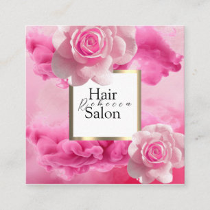Hair Salon Colourful Typography Modern Hairstylist Square Business Card