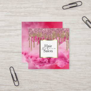 Hair Salon Colourful Typography Modern Hairstylist Square Business Card