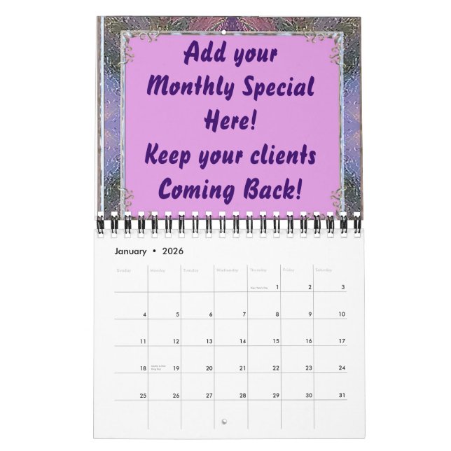 Hair Salon Company Calendars Customers Gift (Jan 2026)