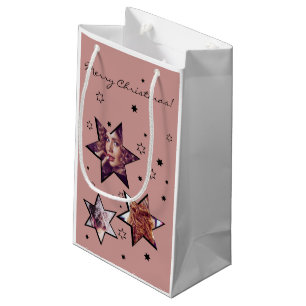 Hair Salon Custom Photo Stars Christmas Small Gift Bag
