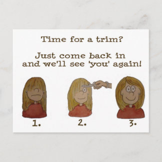 Hair Salon Customer Coupon Reminder for Trim Postcard