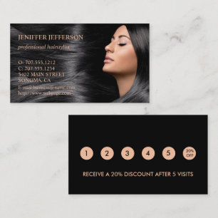 Hair Salon Customer Loyalty Discount Business Card