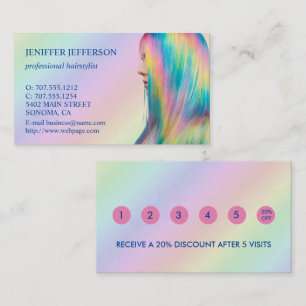 Hair Salon Customer Loyalty Discount Business Card