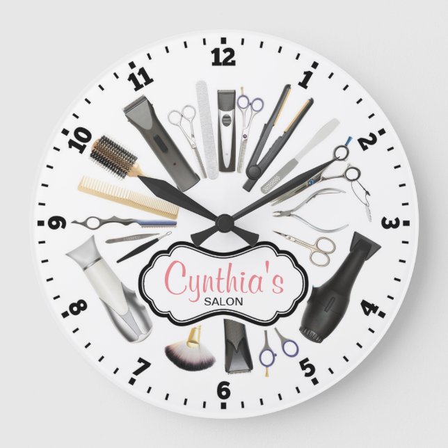 Hair Salon Decorative Wall Clock (Front)