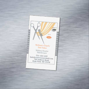 Hair Salon Dresser Magnetic Business Card