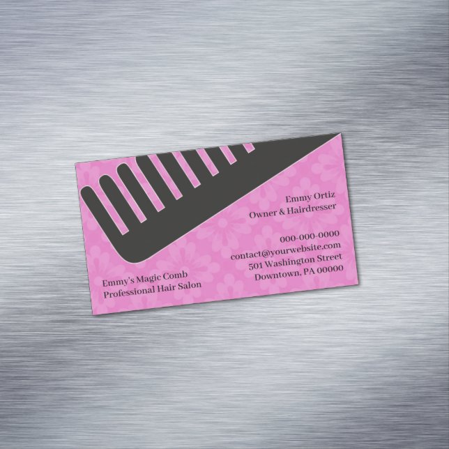 Hair Salon Dresser Magnetic Business Card (In Situ)