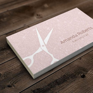 Hair Salon Elegant Blush Pink Glitter Appointment Card