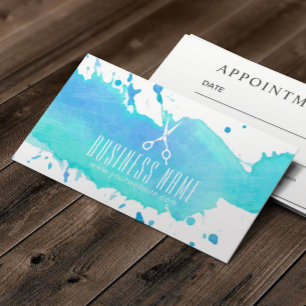 Hair Salon Elegant Watercolor Appointment Card