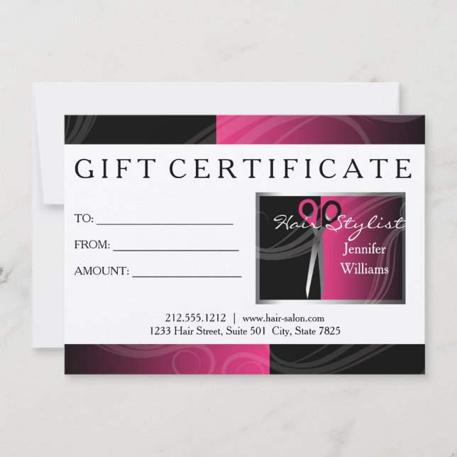 Hair Salon gift cards (Front)
